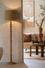 Floor lamp 30x135 cm CECILY wood matt grey-brown
