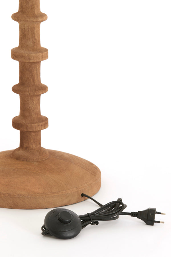 Floor lamp 30x135 cm CECILY wood matt grey-brown