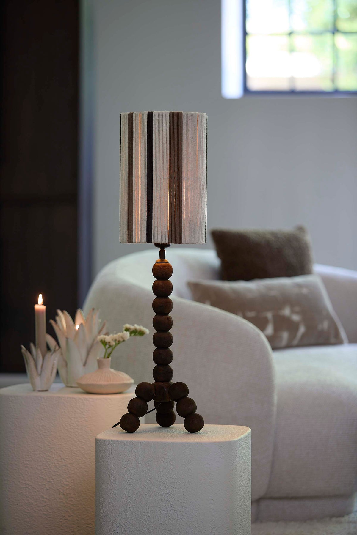 Lamp base 20x20x40 cm VEGLIO wood matt dark brown