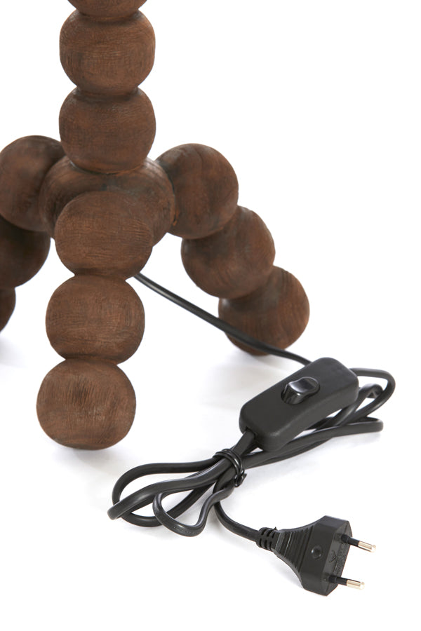Lamp base 20x20x40 cm VEGLIO wood matt dark brown