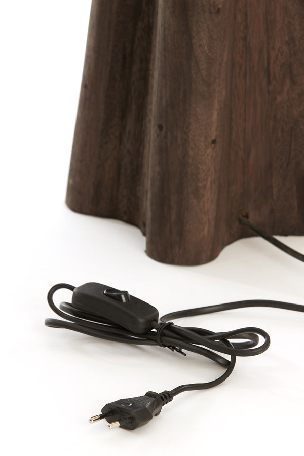 Lamp base 15x15x40 cm NAVELLI wood matt grey-brown