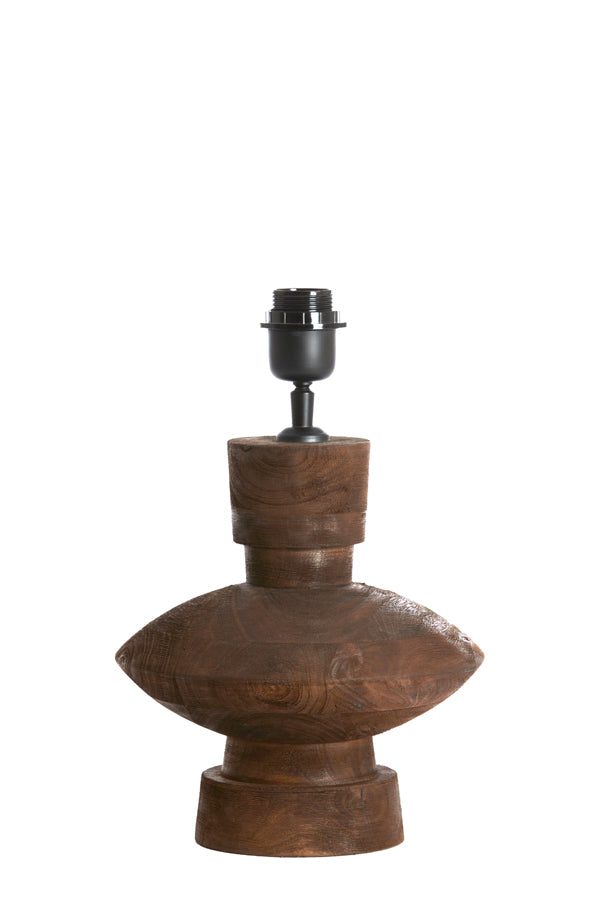 Lamp base 23x25 cm FIERA wood matt dark brown