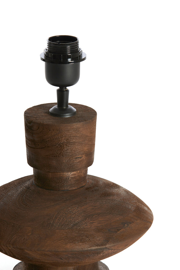 Lamp base 23x25 cm FIERA wood matt dark brown