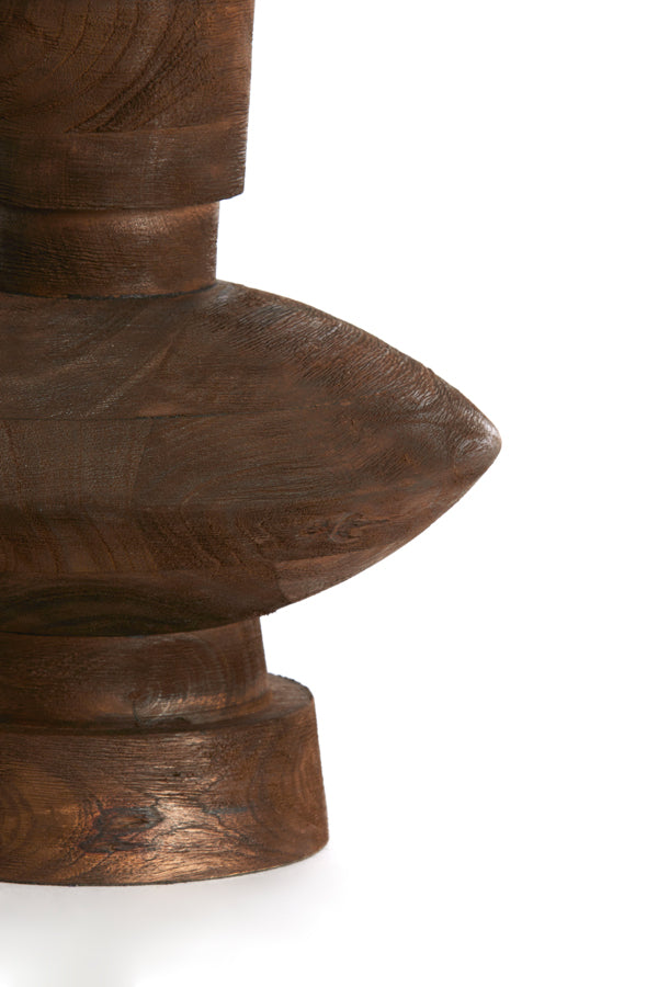Lamp base 23x25 cm FIERA wood matt dark brown