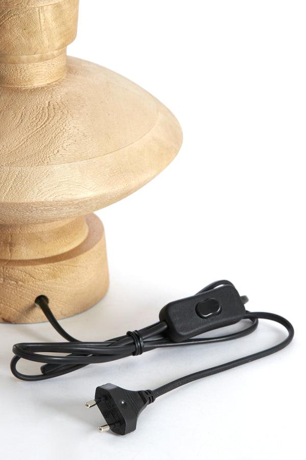 Lamp base 23x25 cm FIERA wood matt natural