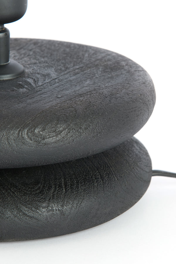 Lamp base 20x9 cm EBOLI wood matt black