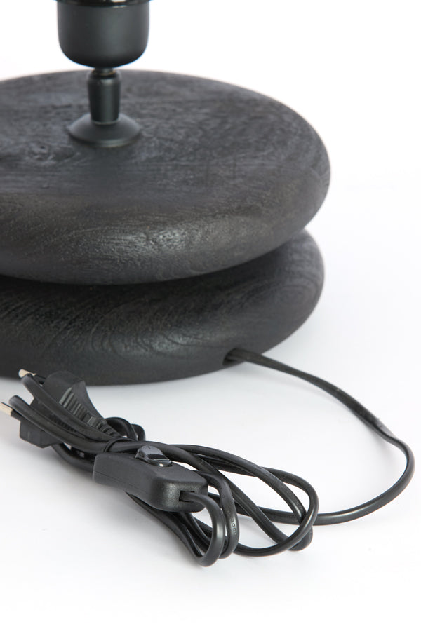 Lamp base 20x9 cm EBOLI wood matt black