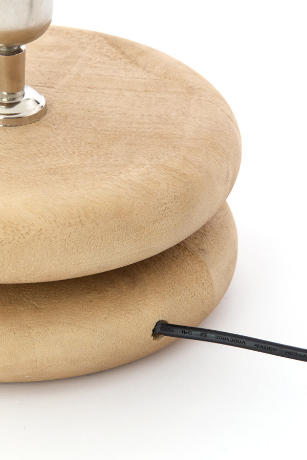 Lamp base 20x9 cm EBOLI wood matt natural