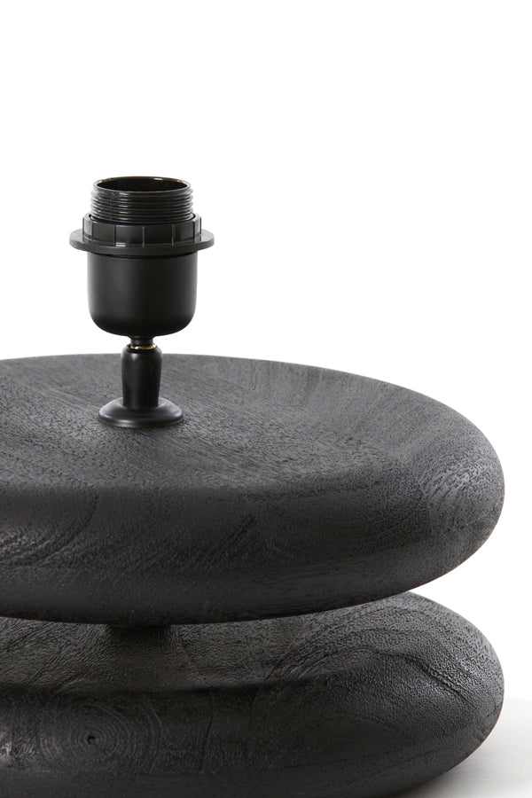Lamp base 25x9 cm EBOLI wood matt black