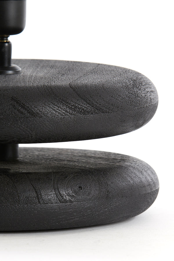 Lamp base 25x9 cm EBOLI wood matt black
