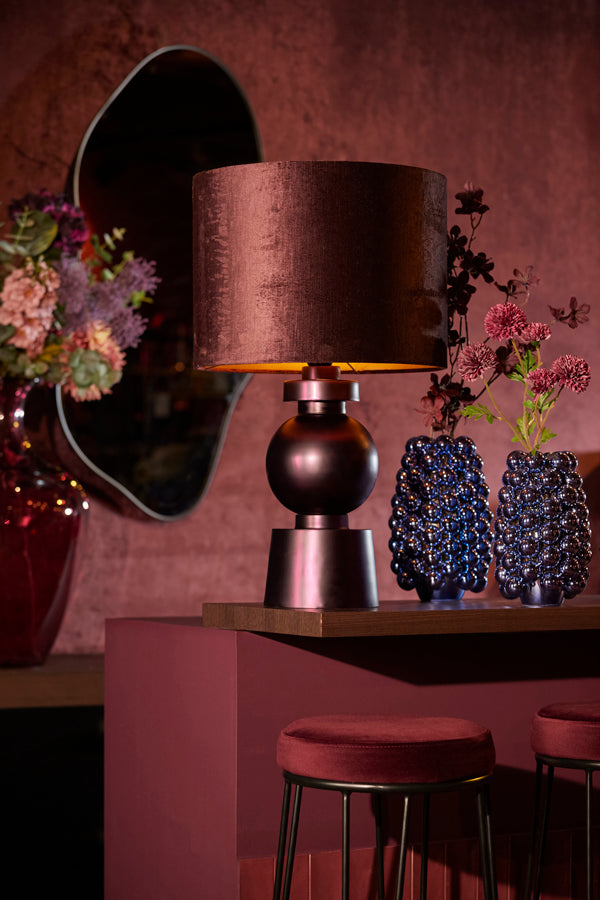 Lamp base 18x47 cm BODIOSA metallic matt purple