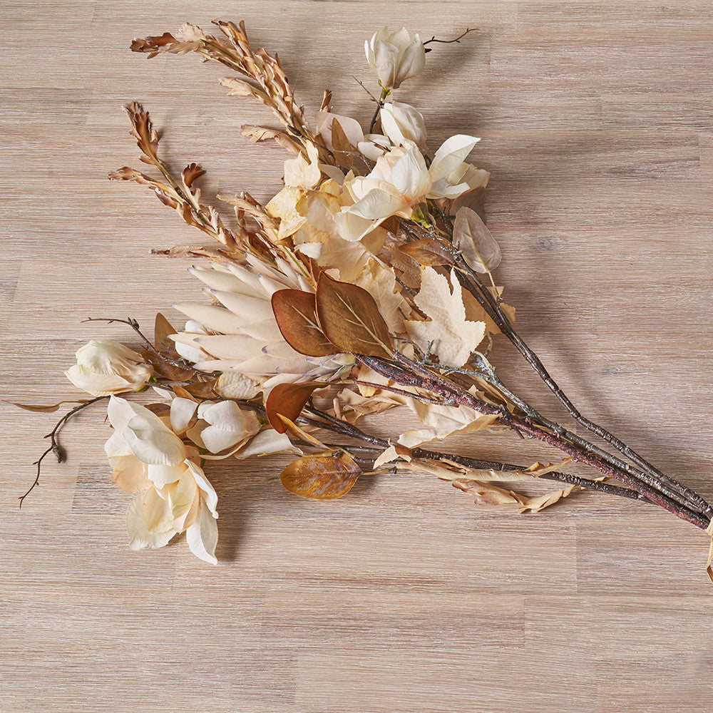 Natural Magnolia Faux Flower Bunch