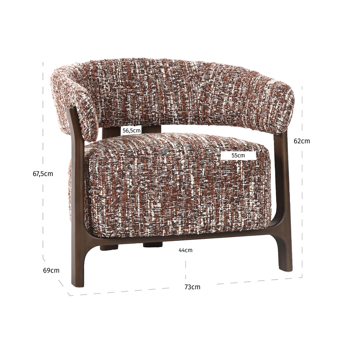 Lounge chair Dalara hazel