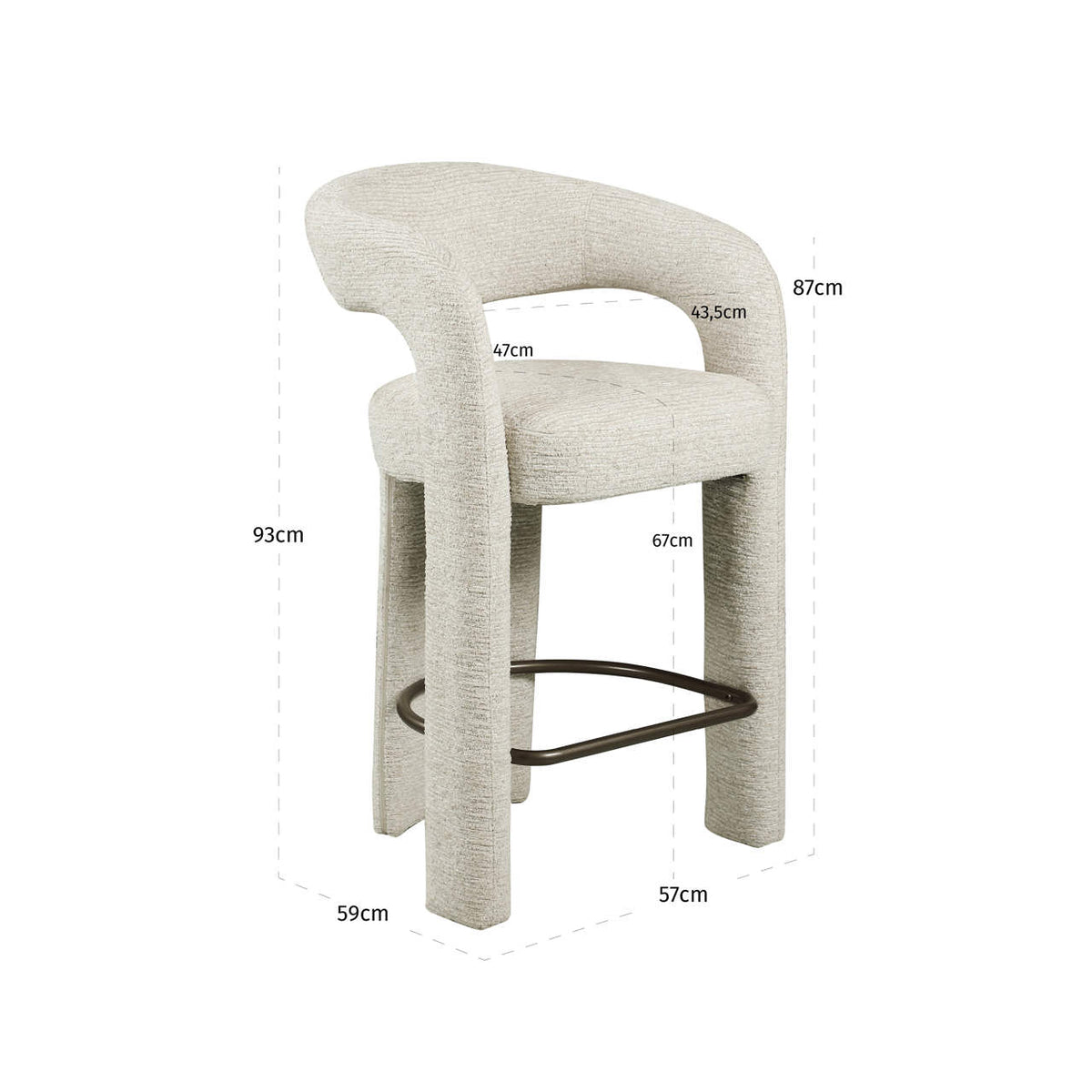Counter stool Soho natural linear