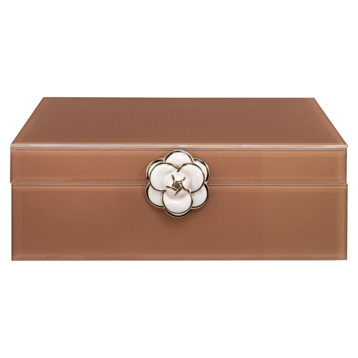 Storage box Floral brown large