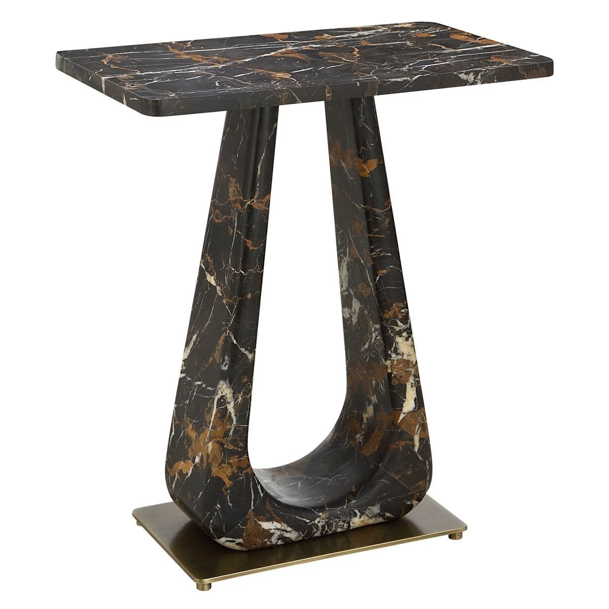 About Turn Side Table in Michelangelo Marble