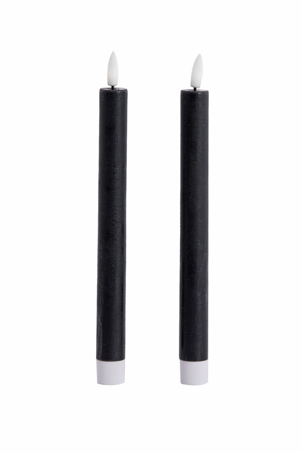 Dinner candle LED S/2 2x22+2x22 cm ALIRA black