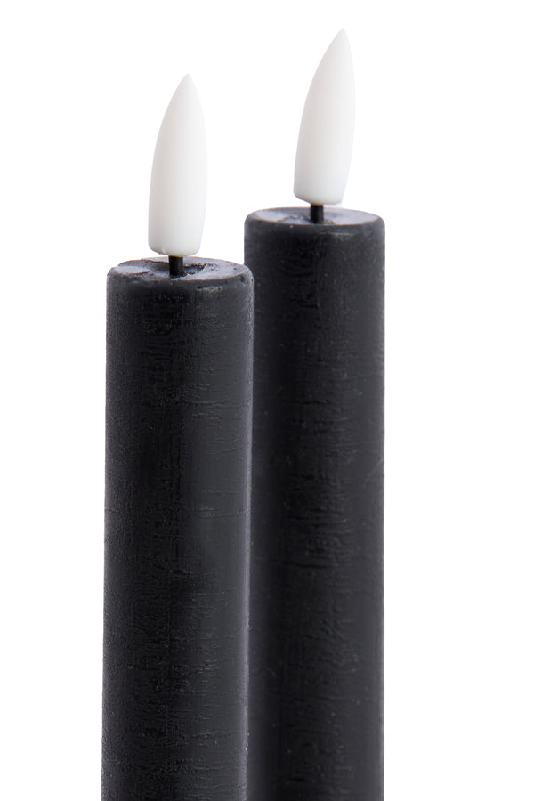 Dinner candle LED S/2 2x22+2x22 cm ALIRA black