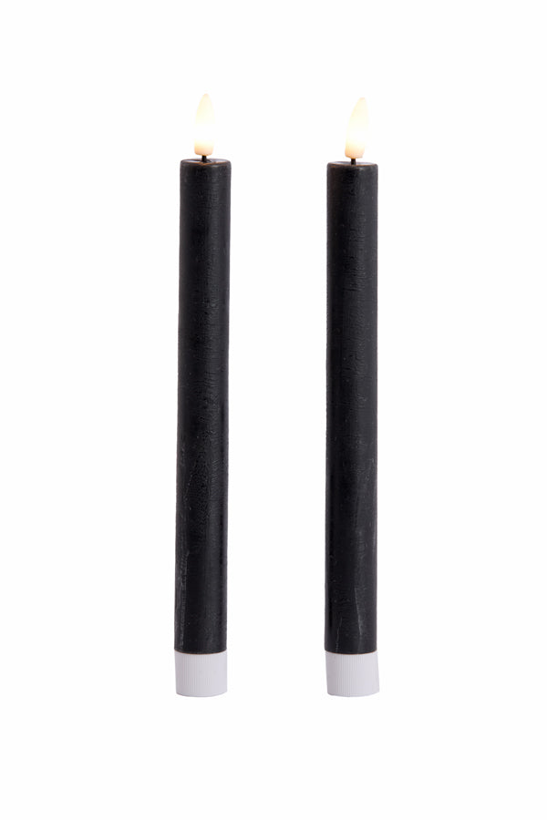 Dinner candle LED S/2 2x22+2x22 cm ALIRA black