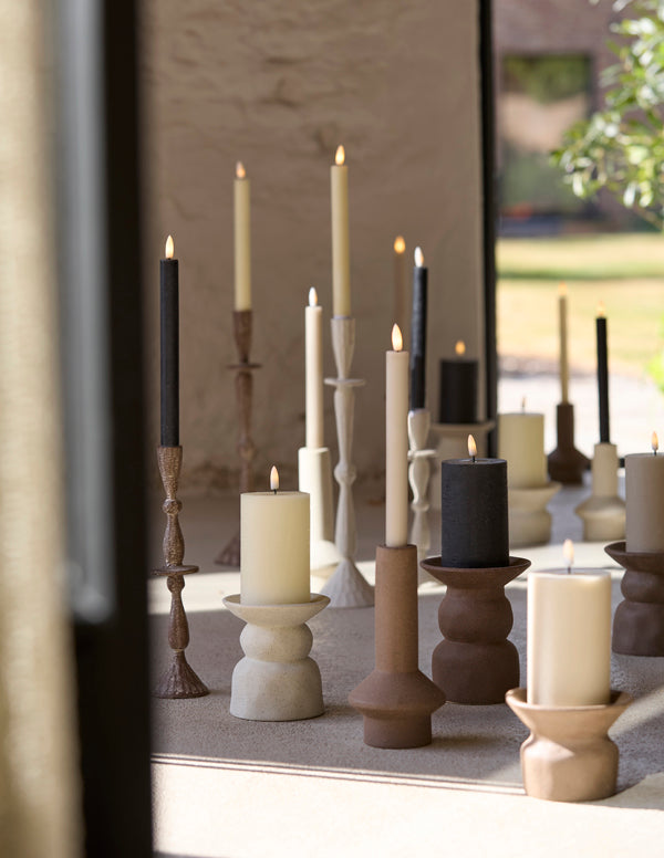 Dinner candle LED S/2 2x22+2x22 cm ALIRA black