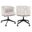 Dining chair Rochenne beige graffic swivel on wheels