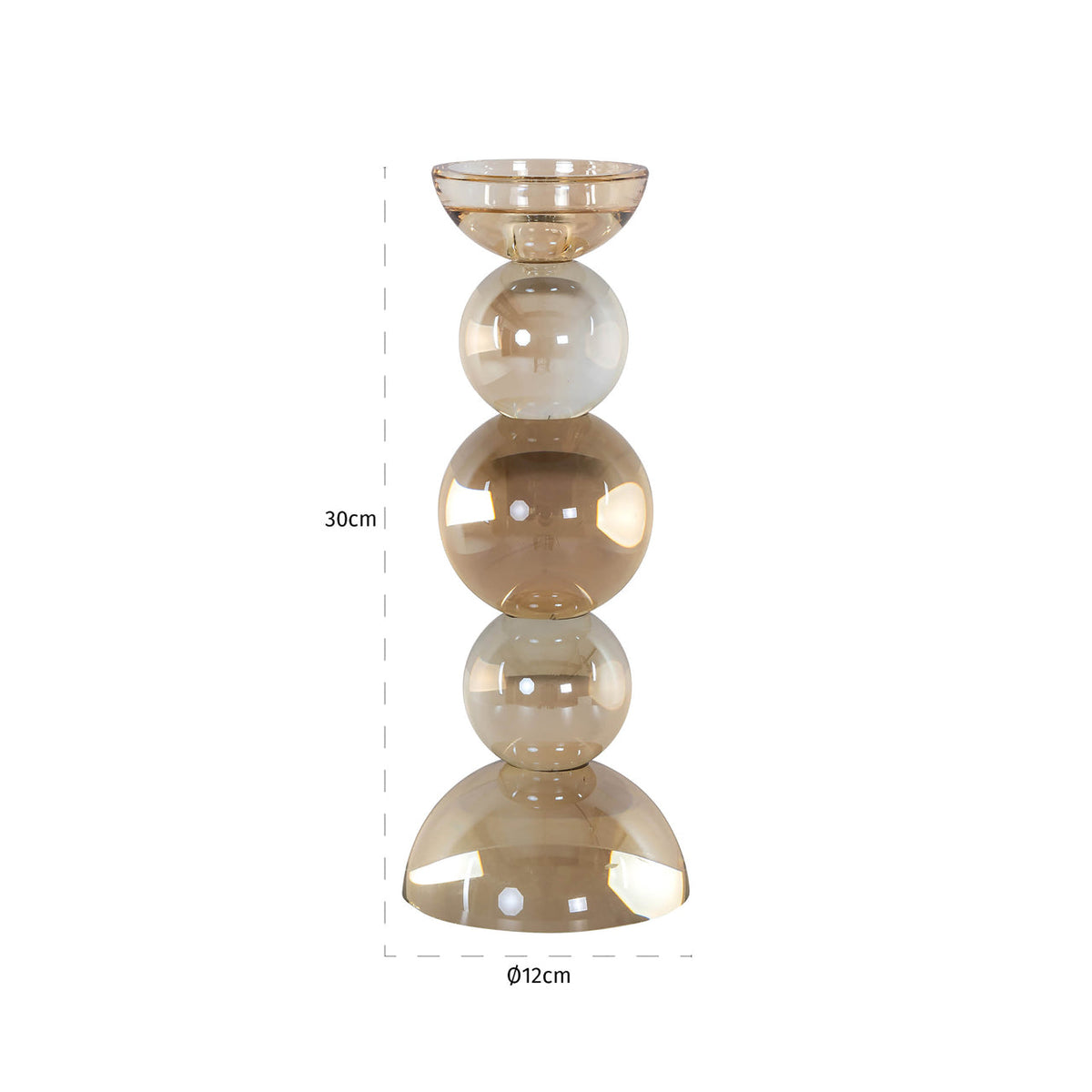 Candle holder Emie brown small