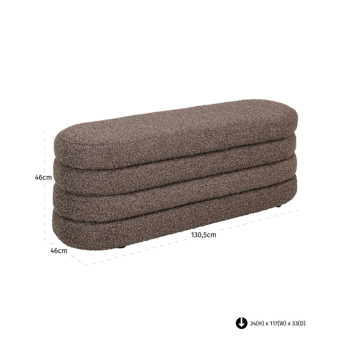 Pouffe & Footstool Camille brown chunky