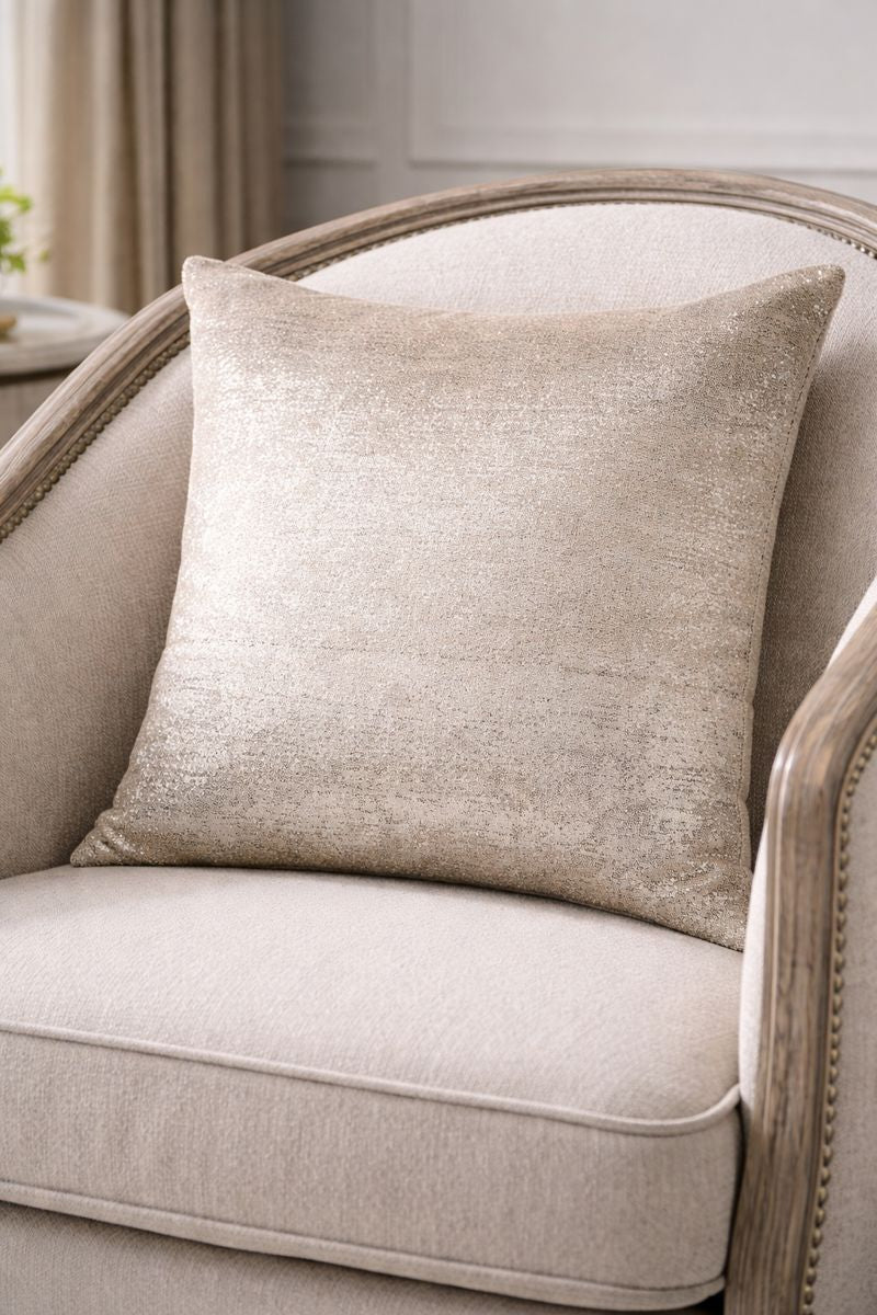 Malini Large Metallica Silver Cushion