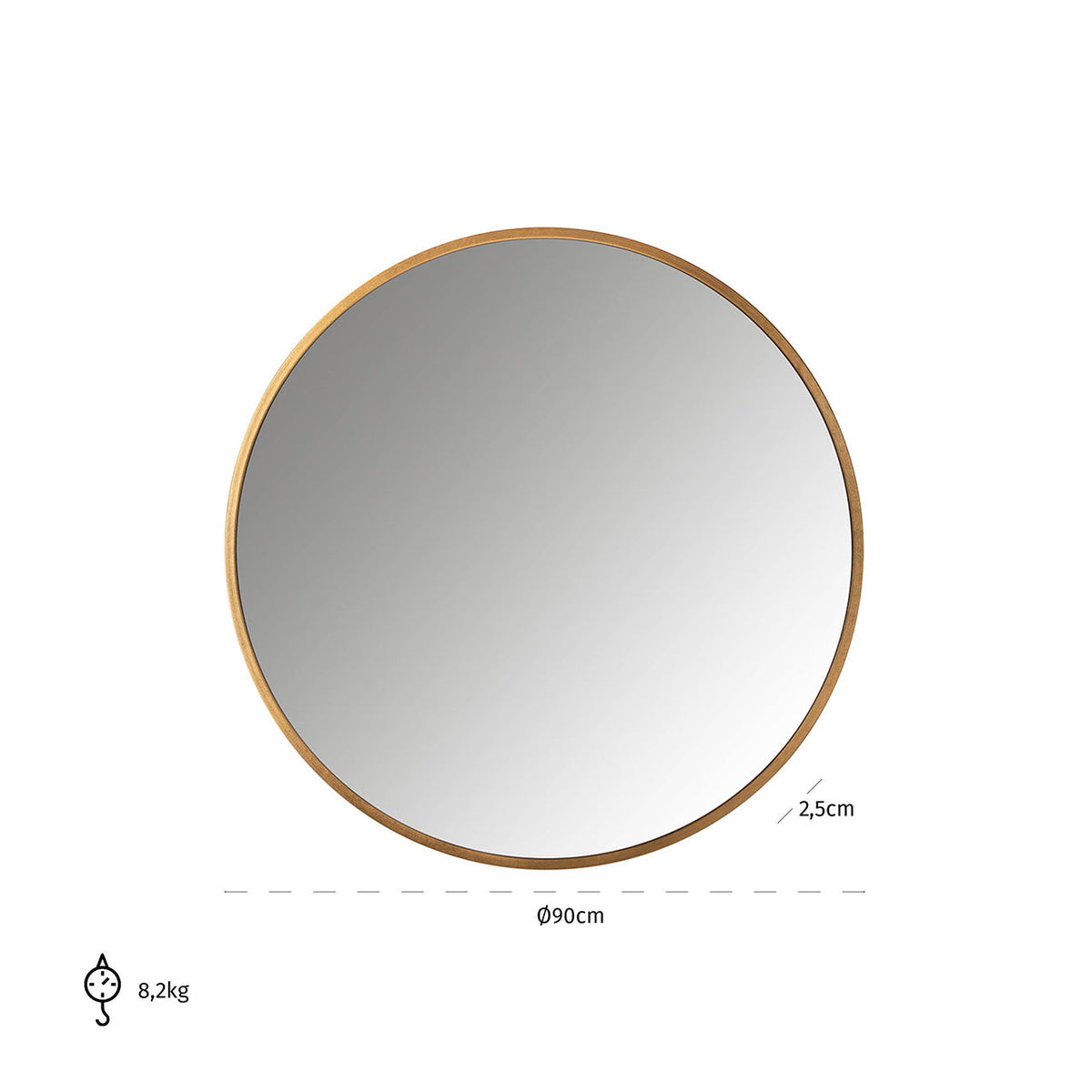 Mirror Maesa gold 90Ø