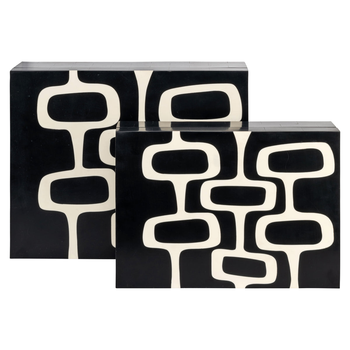 Storage box Lux black/white (Set of 2)