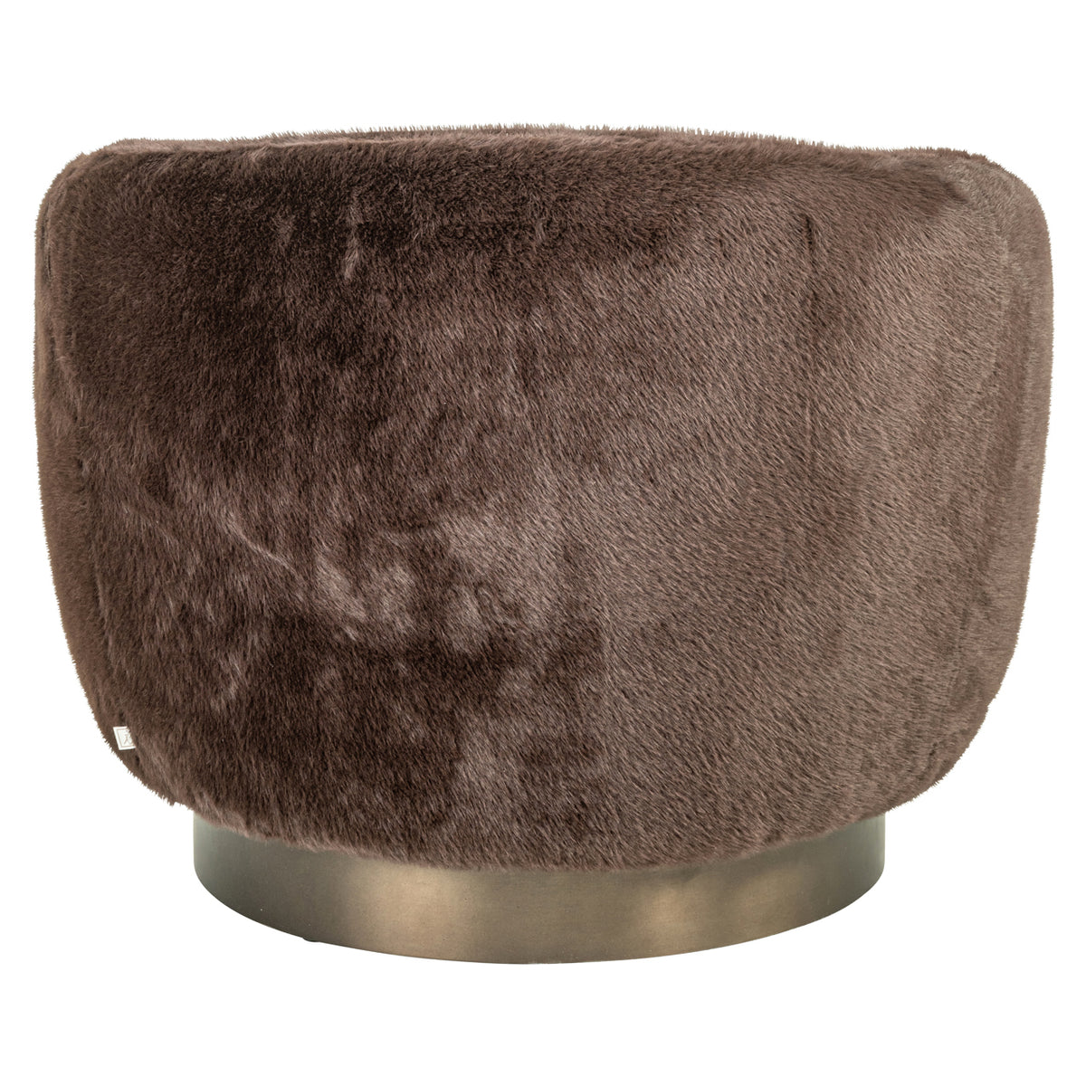 Lounge chair Colmar chocolat fluffy swivel