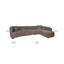 Sofa Pandora brown chunky lounge right