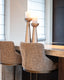 Bar stool Bolton brown tweed (Set of 2)