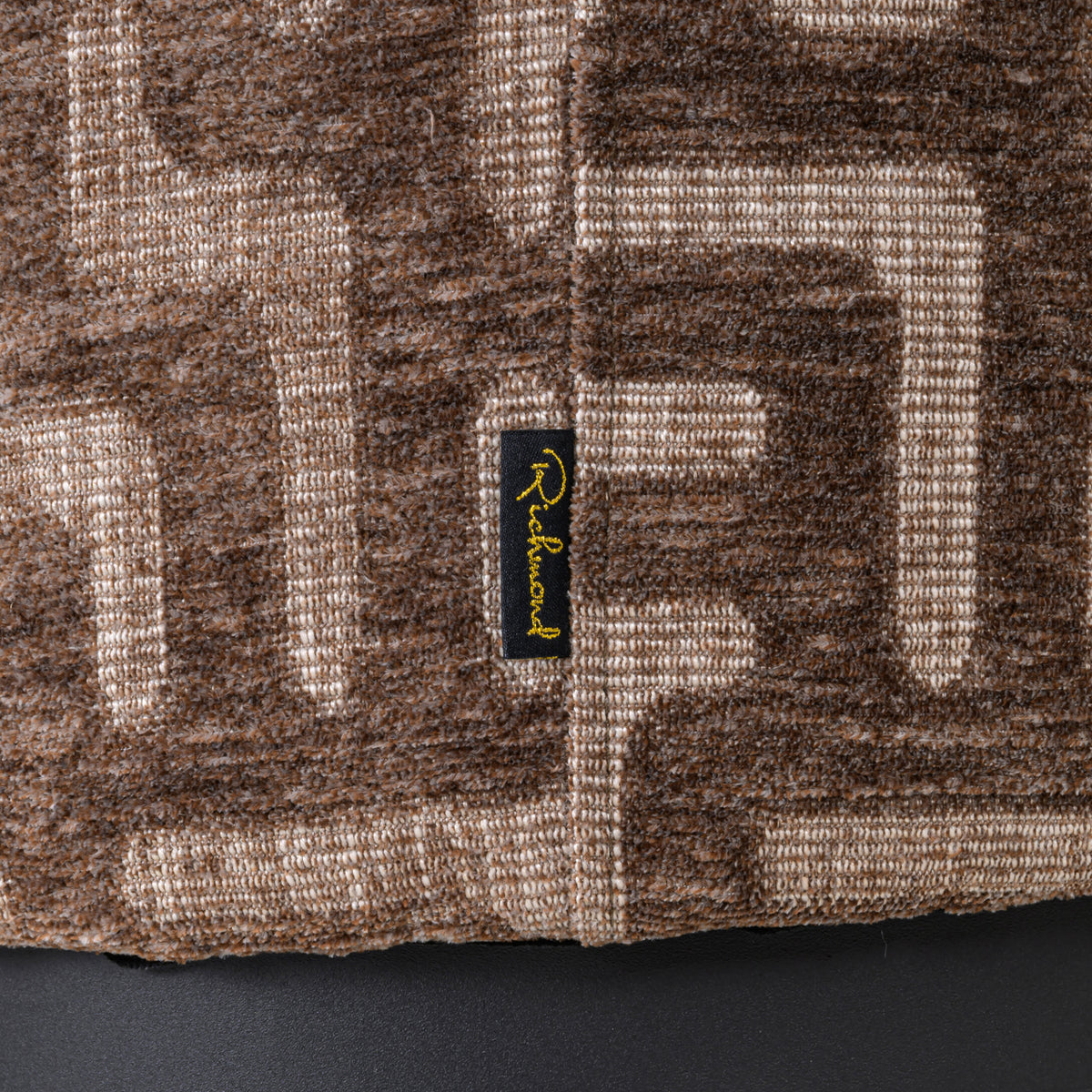 Pouffe & Footstool Lexie brown labyrinth 45Ø