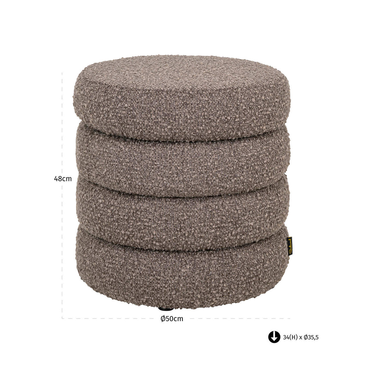 Pouffe & Footstool Adele brown chunky
