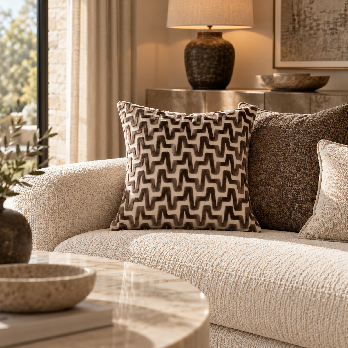 Malini Summit Choc Cushion