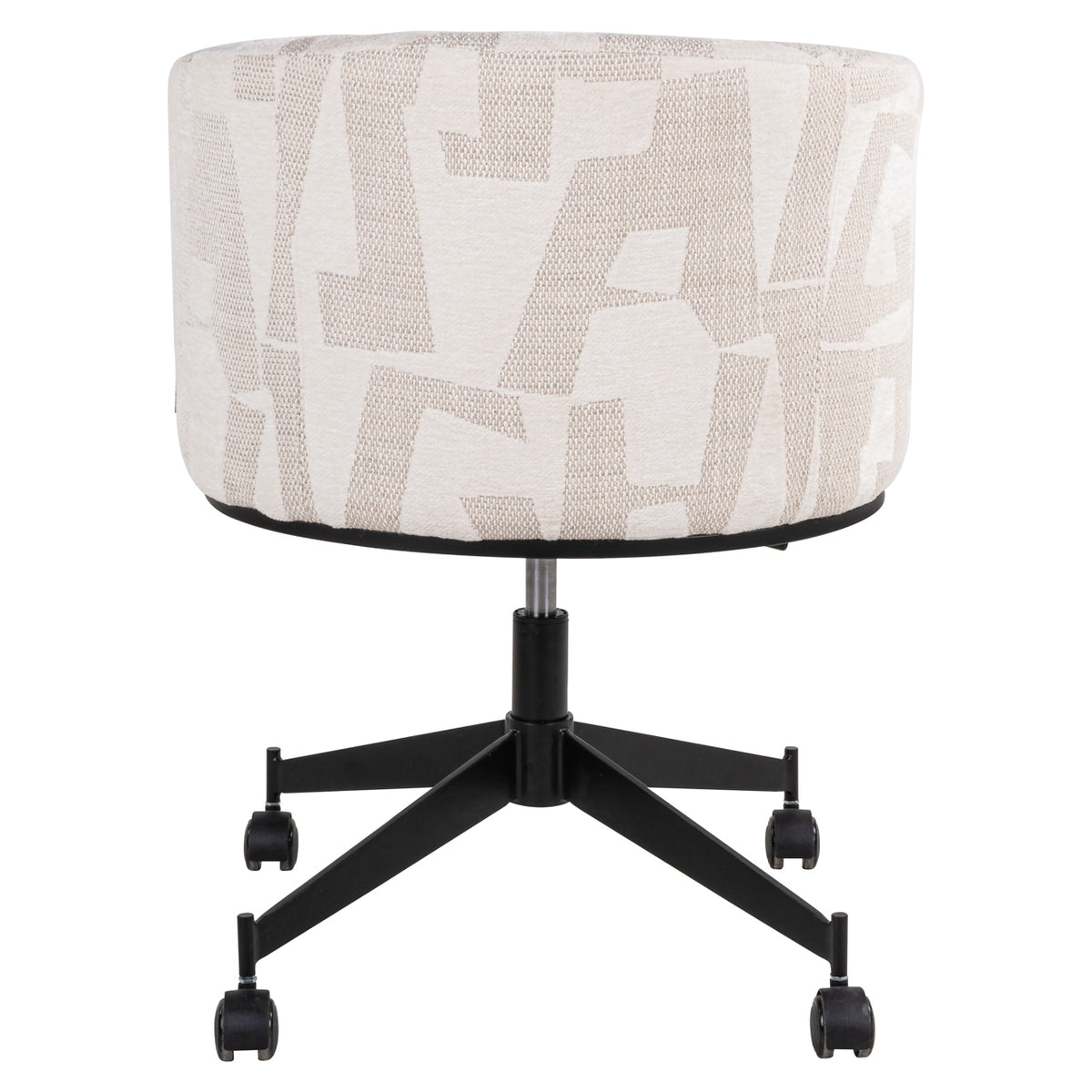 Dining chair Rochenne beige graffic swivel on wheels