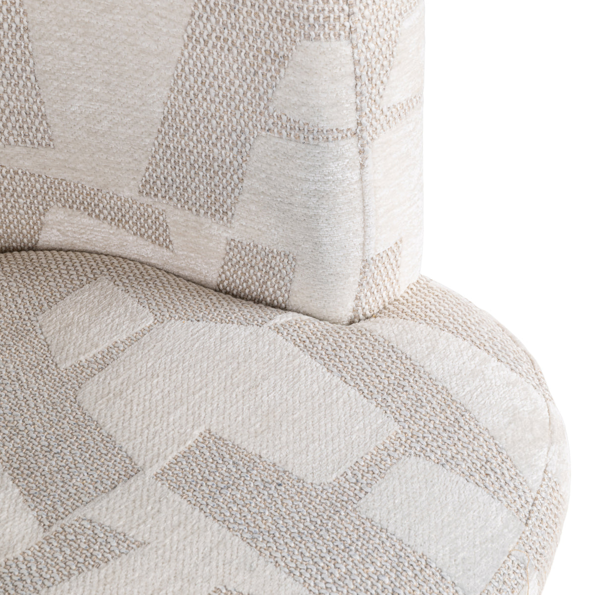 Dining chair Rochenne beige graffic swivel on wheels