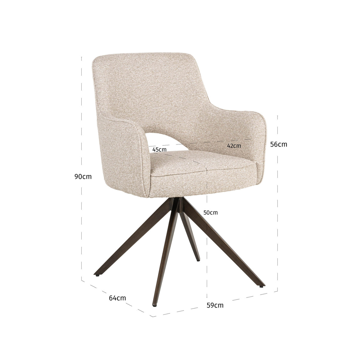 Dining chair Ginerva biscotti swivel