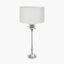 Trafalgar Nickel Metal Palm Tree Table Lamp Base with Harry 30cm Ivory Cotton Mix Cylinder Lampshade