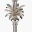 Trafalgar Nickel Metal Palm Tree Table Lamp Base with Harry 30cm Ivory Cotton Mix Cylinder Lampshade