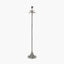 Trafalgar Nickel Metal Palm Tree Floor Lamp Base with Harry 45cm Black Cotton Mix Cylinder Lampshade