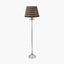 Trafalgar Nickel Metal Palm Tree Floor Lamp Base with Athira 45cm Multi Chevron Design Mushroom Pleat Tapered Lamp Shade