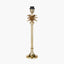 Trafalgar Gold Metal Palm Tree Table Lamp Base with Henry 35cm White Handloom Cylinder Lampshade