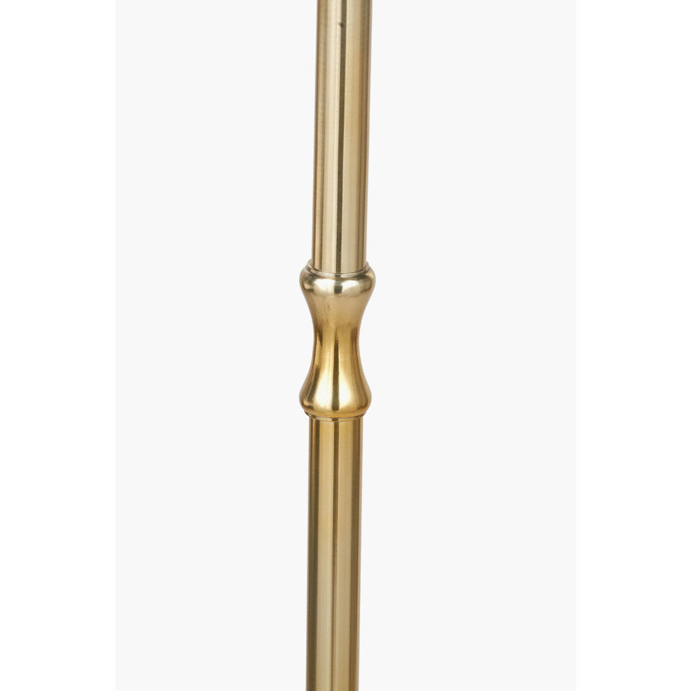 Trafalgar Gold Metal Palm Tree Floor Lamp Base with Harry 45cm Black Cotton Mix Cylinder Lampshade