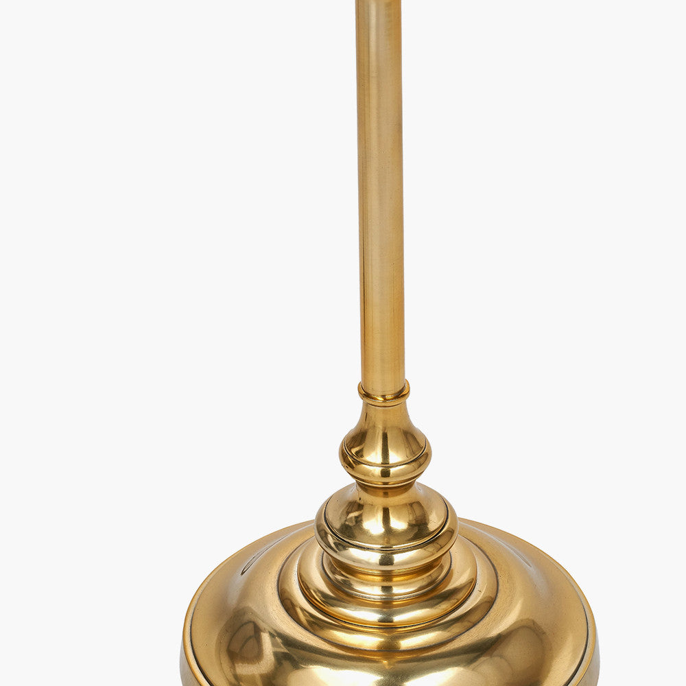 Trafalgar Gold Metal Palm Tree Floor Lamp Base with Harry 45cm Black Cotton Mix Cylinder Lampshade