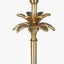 Trafalgar Gold Metal Palm Tree Floor Lamp Base with Stellan 45cm Black Slubbed Faux Silk Gold Lined Cylinder Lampshade