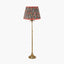 Trafalgar Gold Metal Palm Tree Floor Lamp Base with Floressa 45cm Red Floral Patterned Mushroom Pleat Tapered Lamp Shade