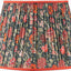 Trafalgar Gold Metal Palm Tree Floor Lamp Base with Floressa 45cm Red Floral Patterned Mushroom Pleat Tapered Lamp Shade