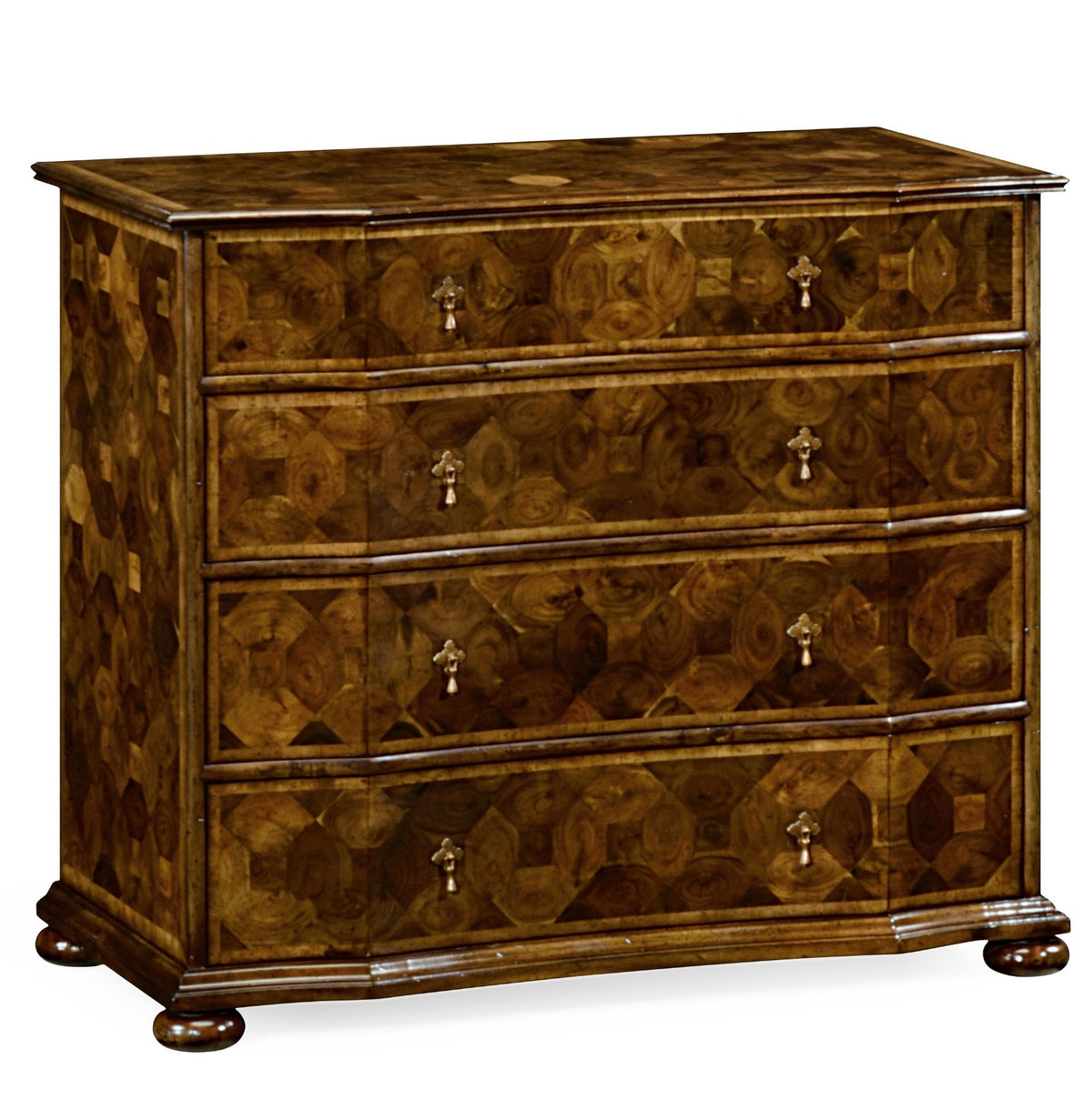 Oyster veneer large chest of drawers